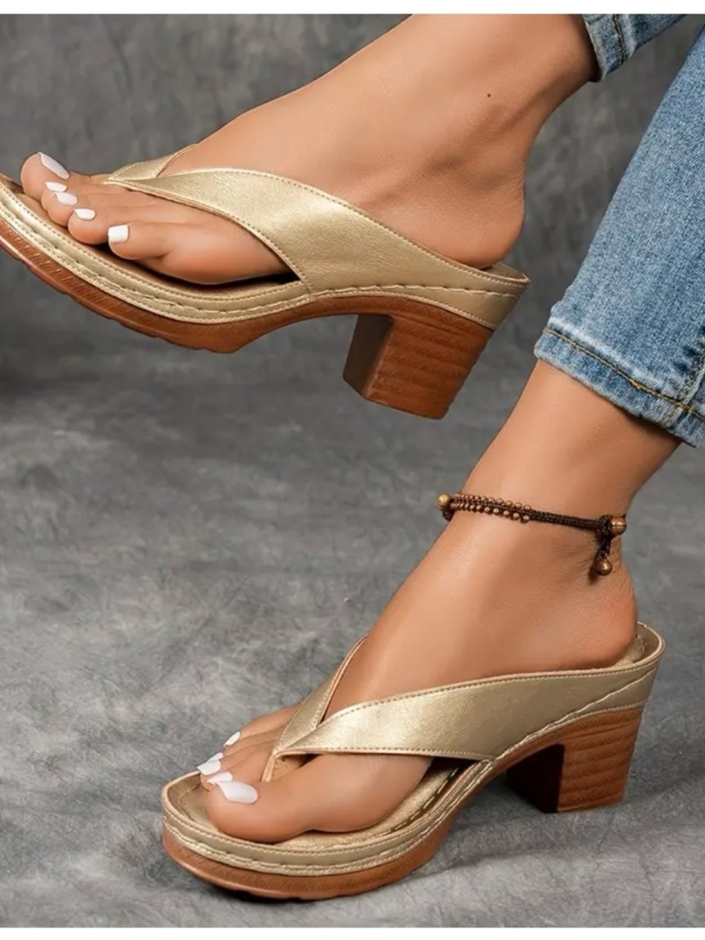 Harper & Lane Gold Sandals NEW 38